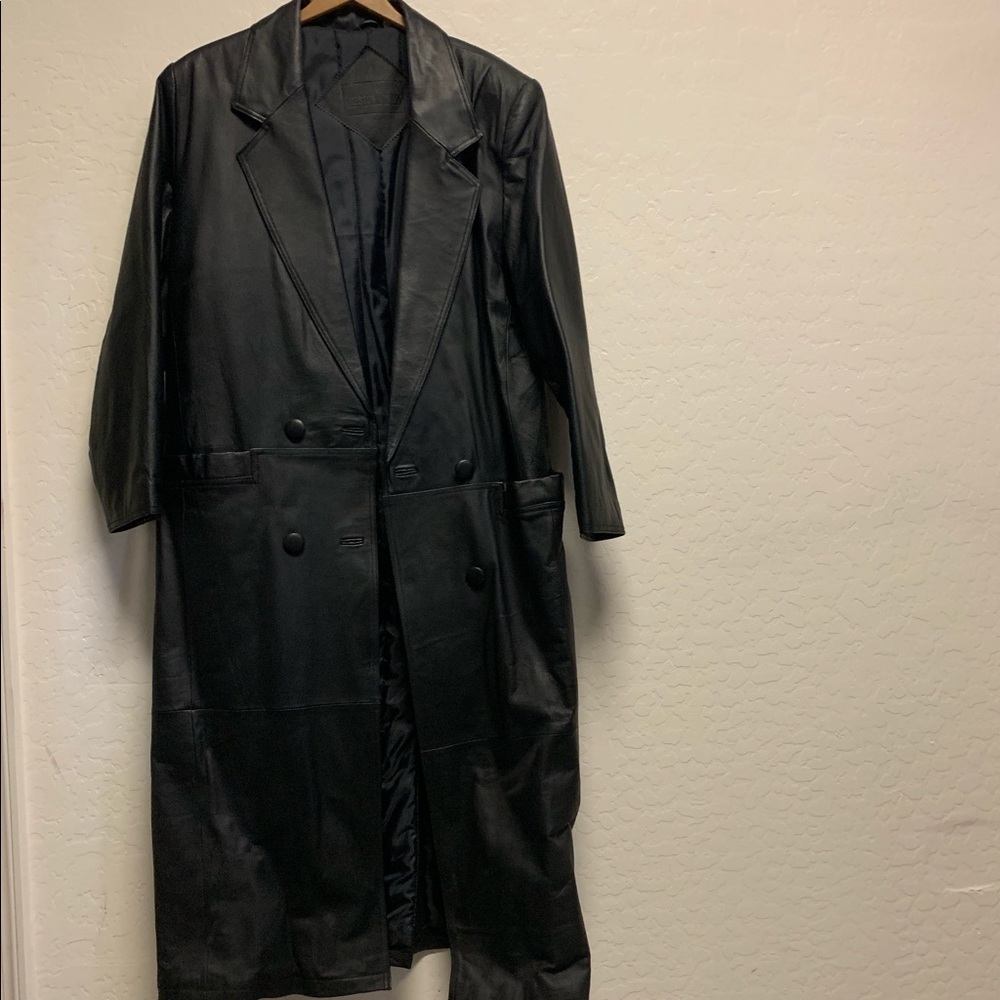 Preston&york leather trench coat